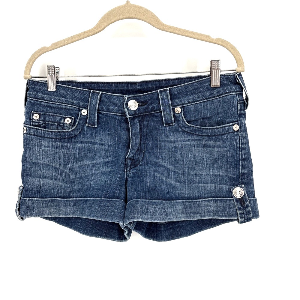 True Religion Jess Low Rise Shorts Womens 30 Cuffed Streetwear Y2K Western